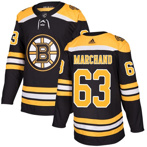 Men's Adidas Boston Bruins #63 Brad Marchand Black Stitched NHL Jersey